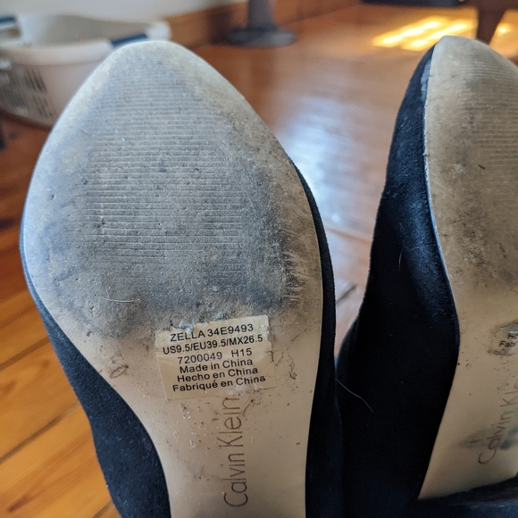 Calvin Klein Black Zella Suede Booties - Picture 10 of 11